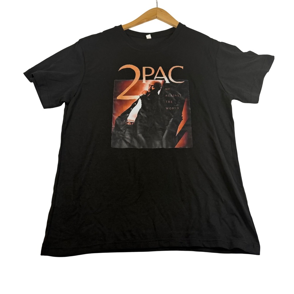 2Pac Me Against The World Graphic T-Shirt Mens Medium Black Hip Hop Rap Tee